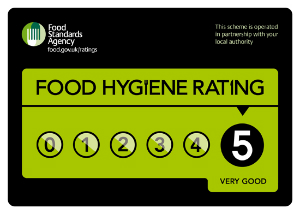 Example of Food Hygiene Rating sticker
