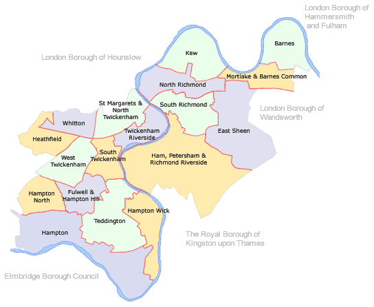 Richmond Upon Thames Map Previous Local Area Fund Awards - London Borough Of Richmond Upon Thames