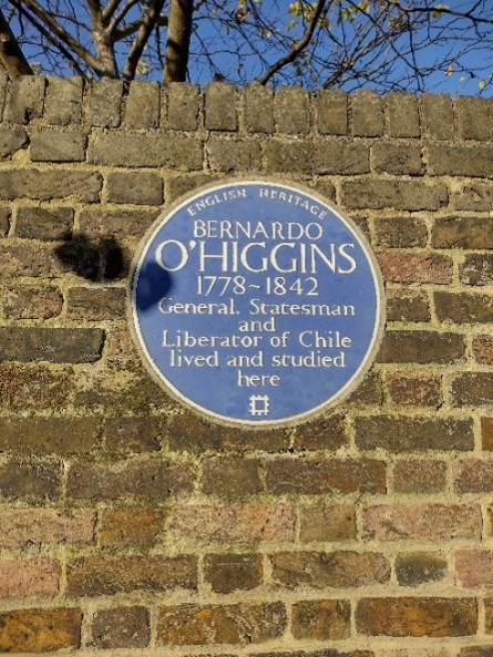 Figure 152 Blue plaque to Bernardo O'Higgins outside Clarence House