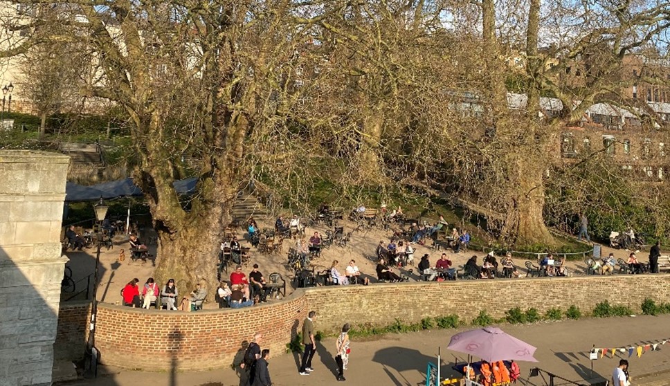 Figure 204 Bridge House Gardens as viewed from Richmond Bridge