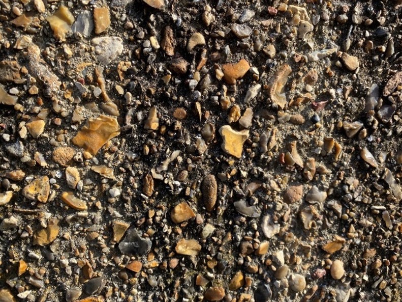 Figure 187 Pebbledash wall on Thames towpath