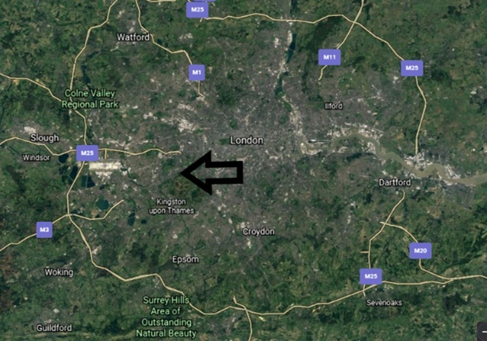 Figure 3 Aerial map showing Richmond in wider context