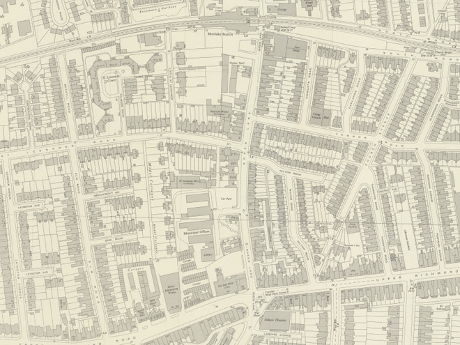 Figure 8: Extract from the 1951 Ordnance Survey London Town Plan