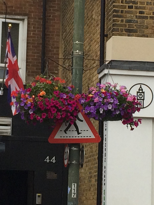 Figure 76: Example of a street sign with hanging baskets