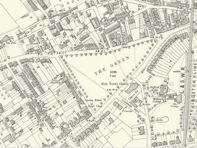 Figure 6: Extract from the 1893 Ordnance Survey Map of London