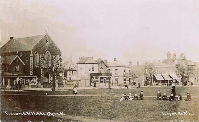 Figure 10: A view looking north across The Green (c.1900). The old Baptist church (demolished c.1913) is visible on the left