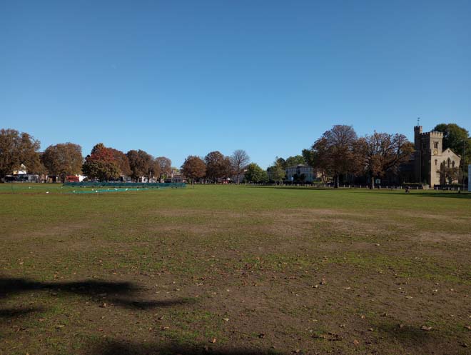 Figure 16: View looking east across The Green from First Cross Road