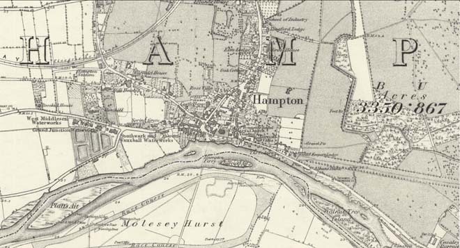 Figure 4: Extract from the 1869 Ordnance Survey Map of Middlesex