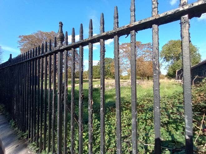 Figure 18: The Bushy Park fence, showing views from Hampton Court Road into the Park