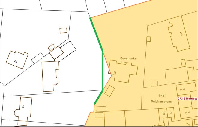 Figure 135: Proposed boundary change delineated by the green line