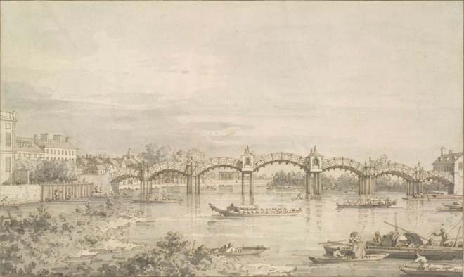 Fig. 9  Hampton Court Bridge, 1754. Drawn by Giovanni Antonio Canaletto.