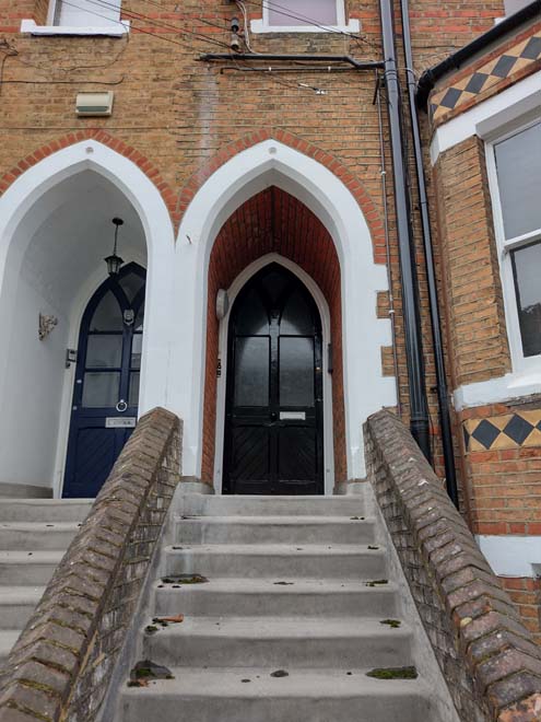 Fig. 58: This gothic terrace has deeply inset porches and the original ornate doors reflect the style of the host dwellings