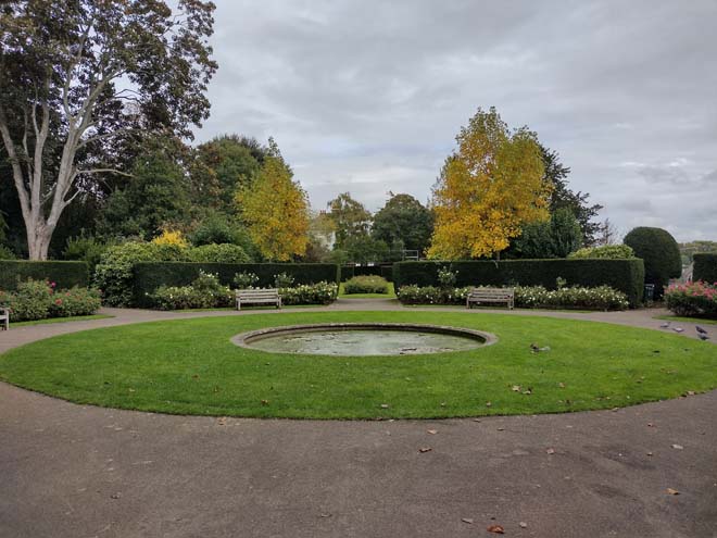 Fig. 120: The central element of the south gardens with small fishpond at centre