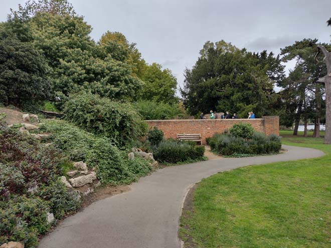 Fig. 195: The north side of the gardens are well landscaped and have a raised walled garden